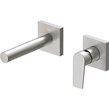 Grifo de pared lavabo acero recto de 2 centros PROJECT TRES