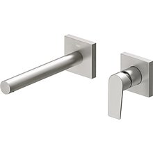 Grifo de pared lavabo acero recto de 2 centros PROJECT TRES