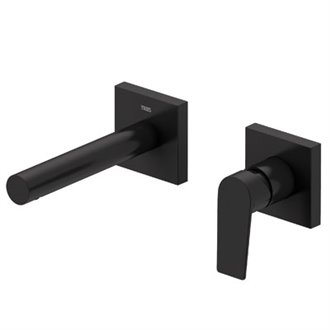 Grifo de pared lavabo Negro recto de 2 centros PROJECT TRES