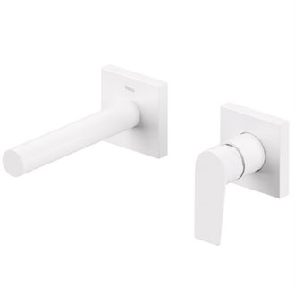 Grifo de pared lavabo Blanco recto de 2 centros PROJECT TRES