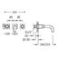 Grifo de pared lavabo acero de 3 centros PROJECT TRES
