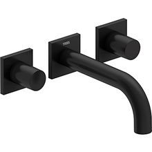 Grifo de pared lavabo Negro de 3 centros PROJECT TRES