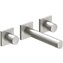 Grifo a pared recto lavabo acero de 3 centros PROJECT TRES