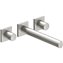 Grifo a pared recto lavabo acero de 3 centros PROJECT TRES