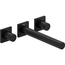 Grifo a pared recto lavabo Negro de 3 centros PROJECT TRES