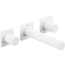 Grifo a pared recto lavabo Blanco de 3 centros PROJECT TRES