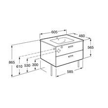 Mueble 2 cajones cedro 60cm Victoria Basic Roca