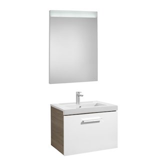 Pack mueble 60cm un caj&oacute;n blanco-fresno Prisma Roca 