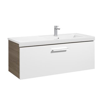 Mueble 110cm un caj&oacute;n blanco-fresno Prisma Roca