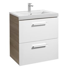 Mueble 60cm dos cajones blanco-fresno Prisma Roca