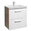 Mueble 60cm dos cajones blanco-fresno Prisma Roca