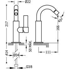 Grifo de bidé alto PROJECT TRES