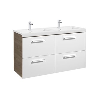 Mueble 120cm cuatro cajones blanco-fresno Prisma Roca