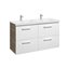 Mueble 120cm cuatro cajones blanco-fresno Prisma Roca