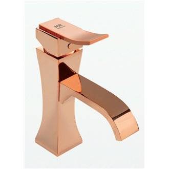 Grifo monomando para lavabo oro rosa Inca