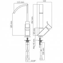 Grifo para bidé monomando con caño alto Inca