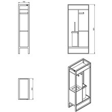 Mueble con papelera blanco y negro the grid COSMIC
