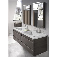 Conjunto baño de mueble + lavabo + espejo 120 dos senos Barcelona-2 VALENZUELA