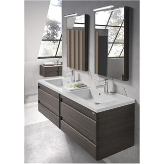 Conjunto ba&ntilde;o de mueble + lavabo + espejo 120 dos senos Barcelona-2 VALENZUELA