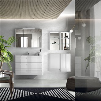Conjunto ba&ntilde;o de mueble + lavabo + espejo 70 Barcelona-3 VALENZUELA