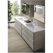 Conjunto baño de mueble + lavabo + espejo 120 dos senos Barcelona-3 VALENZUELA