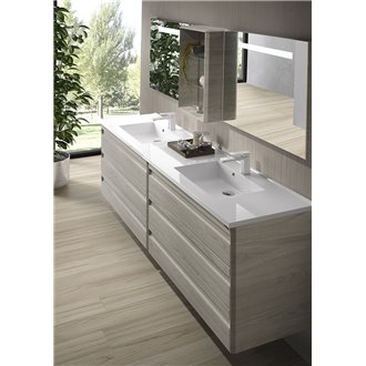 Conjunto ba&ntilde;o de mueble + lavabo + espejo 120 dos senos Barcelona-3 VALENZUELA