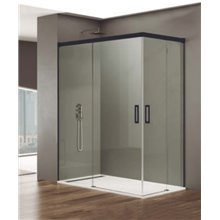 Mampara angular 2 correderas BASIC NEGRO GME