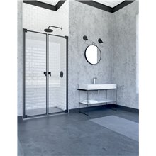 Mampara frontal 2 abatibles DOHA BLACK Doccia