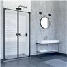 Mampara frontal 2 abatibles DOHA BLACK Doccia