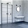 Mampara frontal 2 abatibles DOHA BLACK5 Doccia