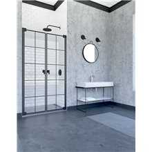 Mampara frontal 2 abatibles DOHA BLACK15 Doccia