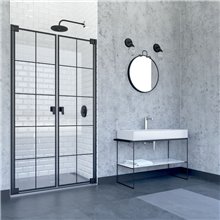 Mampara frontal 2 abatibles DOHA BLACK15 Doccia