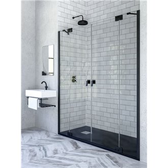 Mampara frontal 2 abatibles BALI BLACK Doccia