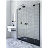 Mampara frontal 2 abatibles BALI BLACK Doccia