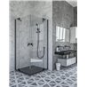 Mampara angular 2abatibles+2fijos BRUNEI BLACK Doccia
