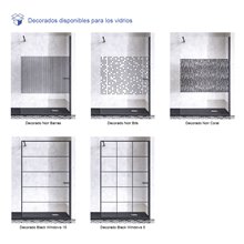 Mampara angular 2abatibles+2fijos BRUNEI BLACK Doccia