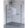 Mampara angular 2 abatibles+1fijo SHANGAI BLACK Doccia