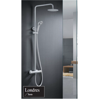 Columna de ducha termost&aacute;tica blanco mate Imex Londres