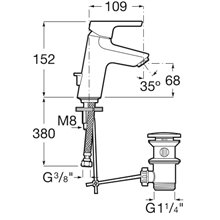Grifo de lavabo desagüe automático Malva Roca