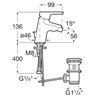 Grifo de bid&eacute; desag&uuml;e autom&aacute;tico Malva Roca