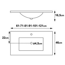 Lavabo encimera Surface 46 Tegler