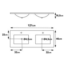 Lavabo doble encimera Surface 46 Tegler