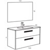 Pack mueble con 2 cajones, lavabo encastrado y espejo CUT LINE Sanchis