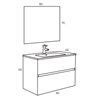 Pack mueble de ba&ntilde;o blanco y lavabo Glass Line Sanchis