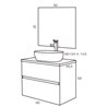 Pack mueble de ba&ntilde;o negro y lavabo Glass Line Sanchis