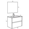 Pack mueble con 2 cajones, lavabo encastrado y espejo DECO LINE Sanchis