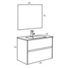 Pack mueble con 2 cajones, lavabo encastrado y espejo DECO LINE Sanchis