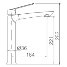 Grifo alto de lavabo negro mate Imex Luxor