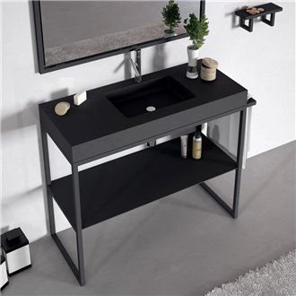 Mueble auxiliar con lavabo met&aacute;lico LUPE Doccia 