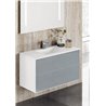 Mueble con lavabo y espejo met&aacute;lico TESLA Doccia